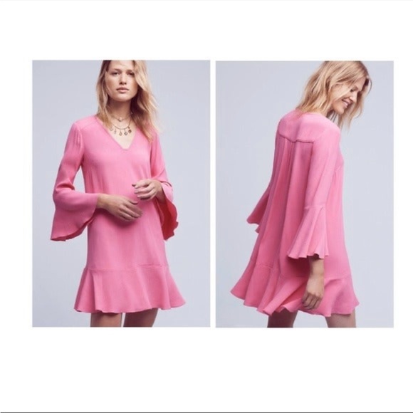Anthropologie pink flare mini dress - Picture 5 of 5